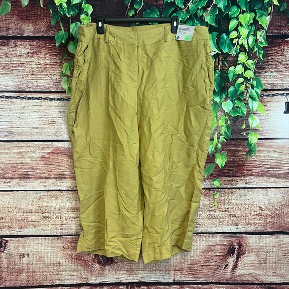 Soft by Avenue Linen Rayon Capri Pants Classic Fit Size 22/24 3X Plus Green Crop - Picture 4 of 4
